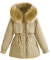 Steppjacke Hellblau Damen Überwindet den Winter aus Plüsch und dicker Baumwollkleidung. Kleine Baumwolljacken für Damen, Arbeitskleidung und Mäntel Imprägnierspray Regenjacke Wasserdicht (Khaki, XXXL)