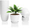 FORAGIFT 16 Pack 15cm Plastic Plant Pots for Indoor Flower Pots, Heavy Duty and Stylish Plant Pots for Indoor Plants with Drainage Holes and Tray for Plants, Flowers, White