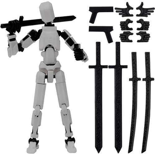 Vibbang T13 Action Figure, 3D-Druck Von Beweglichen Figuren mit Mehreren Gelenken, Lucky Titan 13 Roboter-Actionfigur, Dummy T13 3D Multi Jointed Roboter Wohnkultur Desktop Dekoration