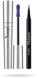 Pupa Mascara Vamp! (Colore Deep Night) + Eyeliner Skinny Liner (Colore Extra Black) - Ciglia dal Volume smisurato e intensificate con Penna ultra slim, Tratto facile e super sottile