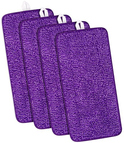 Gudotra Lot de 4 Lingettes Réutilisable pour Swiffer Wet Jet Chiffon Rechange pour Swiffer Wet Jet Balai Spray Serpillières en Microfibre Lavable Nettoyer Le Sol Sec ou Humide