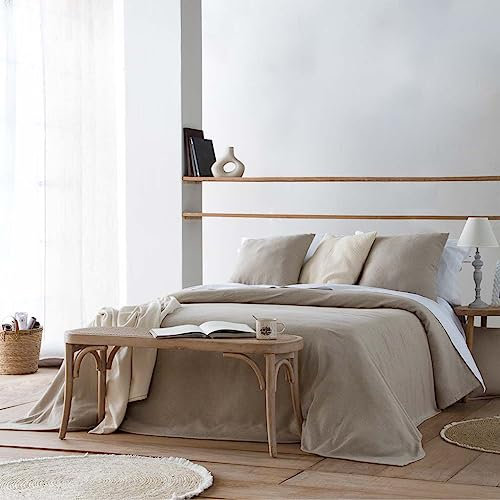 Banqueta de Madera y Rejilla marrón 110x37x47