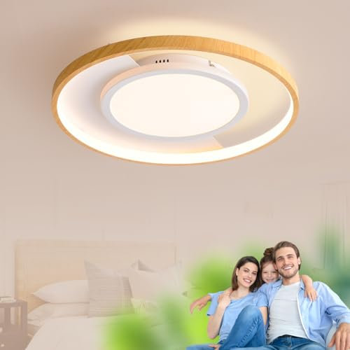 LUCKINHAND Kinderzimmer Deckenleuchte led rund Deckenleuchte dimmbar mit Fernbedienung Nachtlichtfunktion Kinderzimmer Schlafzimmer Wohnzimmer Flur Jungen Mädchen Schlafzimmer weiß Deckenleuchte 40cm