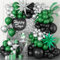 Black and Green Silver Balloon Arch Kit with Explosion Star Balloons, 105pcs Emerald Forst Green and Chrome Metallic Silver Balloons Garland for Wedding Birthday Football Graduation Party Decorations