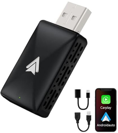 Lupxiu Android Auto & Carplay Kabelloser Adapter, Kompatibel mit iPhone und Android Mobiltelefonen, 2-In-1 Wireless Auto Adapter, USB/Typ C Plug & Play, mit Anschluss Verlängerungskabel