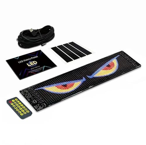 Segnale LED programmabile, cartello LED per auto con controllo tramite app Bluetooth, impermeabile pieghevole USB 5 V, cartello personalizzato, adatto per auto bar feste festival (16 x 96 pixel)