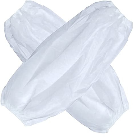 GZKDKZB Mangas Desechables para Brazos, Mangas Desechables, Mangas livianas para Laboratorios, hospitales, clínicas y hogares (Blanco)