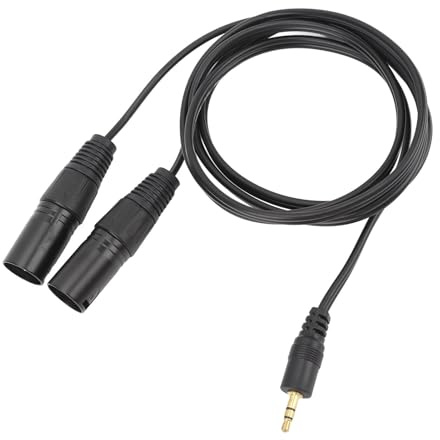 Yctze Cavo da 3,5 Mm M a Doppio XLR M Cavo Telefonico OFC PVC Doppio XLR M da 0,5 M per Altoparlanti Miscelazione Ole - Cavo di Alta qualità Migliore connettività