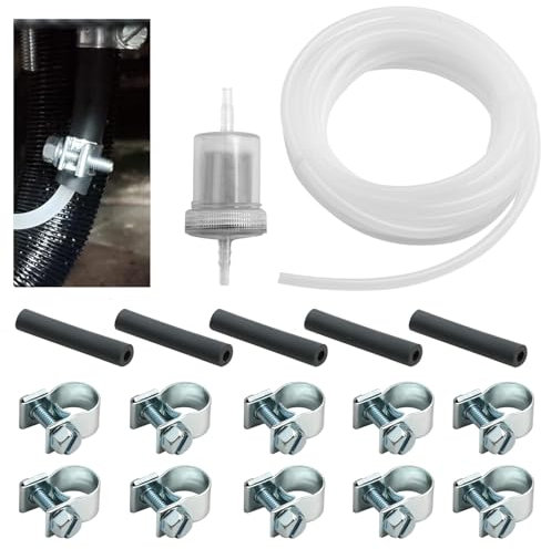 17PCS Diesel Heater Fuel Line Kit Car Air Parking Heater Tube Fuel Hose Line Pipe Filter Tube Replacement Fuel Pipe Line Hose Clip Fuel Filter crudefor Webasto Eberspacher
