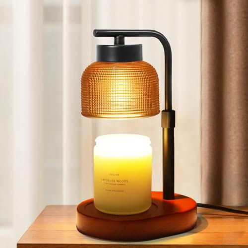 Candle Warmer Lamp with Timer: Adjustable Height, Dimmable, 24-Hour Timer for Home Decor & Gifts Candle Warmer Lamp