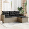 IKAYAA 4-TLG Rattan Gartenmöbel Set mit Stauraum Gartenlounge Balkon Lounge Gartenmöbel Klein Rattan Sofa Balkon Ecklounge Gartensofa Ecksofa Loungemöbel Terrasse-Hellgrau Type-28