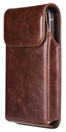 Vertical Sac de Téléphone Portable Homme, Pochette Ceinture pour Telephone Portable Cuir, Universel Étui de Ceinture Clip Smartphone Porte-Cartes Portefeuille Pochette Ceinture Sacoche de Randonnée