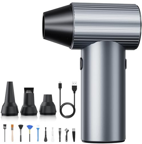 SALCAR Elektrisches Staubgebläse Tragbares, 3-Gang mit ultralanger Laufzeit – Elektrisches Luftdruckspray für PC, Auto, Outdoor und Haus