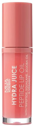 MUA Hydra Juice Peptide Lip Oil, Watermelon Sorbet (Pack of 1) | Pink Shade with a Watermelon Scent, Infused with Peptides & Vitamin E, High-Gloss Finish, Vegan & Cruelty Free
