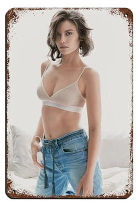 DWGFY Blechschild Schauspieler Lauren Cohan 5.1 cm, Vintage, Metall, Pub, Club, Café, Bar, Zuhause, Wandkunst, Dekoration, Poster, Retro, 20 x 30 cm