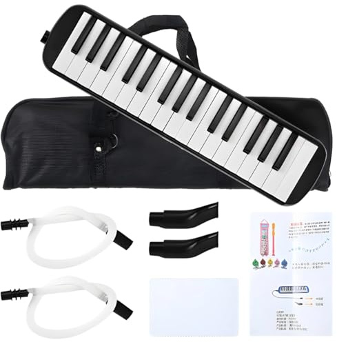 Air Piano Keyboard, 32 Tasten Schwarz Melodica mit Tasche, ideal für Musikanfänger und Liebhaber