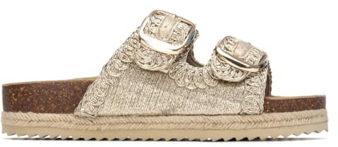 XTI - Sandalen Damen Gold - Bequeme und vielseitige Schuhe - Casual Mode - Modell 14507202 (Größe 39)