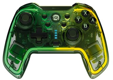 CANYON Brighter GPW-02 Wireless Gamepad mit Bluetooth 5.0 & USB Dongle, 22 Tasten, Dual Vibration, Bewegungssensor, 800mAh Akku, Transparent