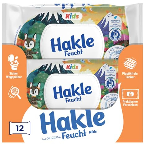 Hakle Feucht Kids, 12 Packungen Feuchtes Toilettenpapier