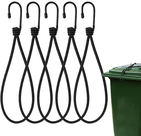 Wheelie Bin Lock 5 Pcs Universal Bin Locks Wheelie for Use in High Winds Storms, Prevent Animals Rummaging, Wind, Spilling