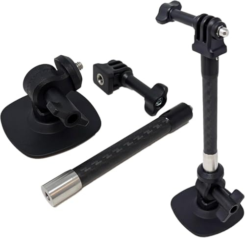 Adhesive Sticky Camera Mount and Extension Pole Suitable For GoPro Go Pro Insta 360 Action Cam Flexible Rubber Bendable Curved Surface Mounting for Cycle and Motorcycle Helmet Mud Guard Petrol Tank