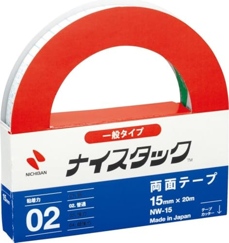 NICHIBAN Recycling-Papier doppelseitigen Klebeband NICETACK allgemeinen Typ 15mm x 20m Shinji NW-15 (Japan-Import)