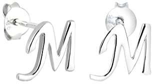 Elli Damen-Ohrstecker Buchstaben M Anfangsbuchstabe Initiale Namens silber 925