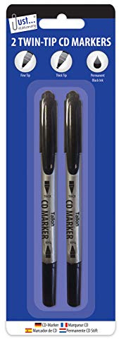 Just Stationery Twin Tip CD/DVD Marker Pen (Pack of 2)