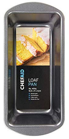 Chef Aid Molde rectangular antiadherente para pan de 450 g, 18,5 x 9 x 6 cm, ideal para pan, tartas y bollería. Apto para lavavajillas, frigorífico y congelador.