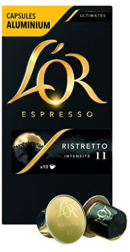 L'Or Espresso Café Ristretto - Intensité 11 - 10 Capsules en Aluminium Compatibles Nespresso®*