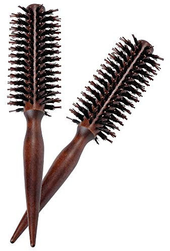 Faletony 2er Set Haarbürste Wildschweinborsten Rundbürste Stylingbürste Bürste Haar Kamm für Damen Herren Kinder für Hair Drying, Styling, Curling