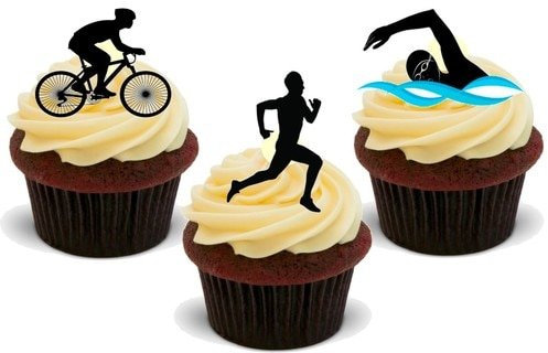 JPS Triathlon Sports Trio Mix – 12 essbare Kuchendekorationen