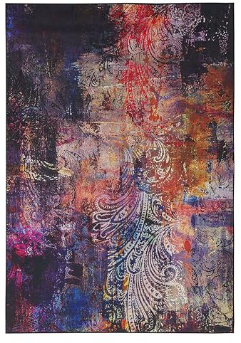 Beliani Abstrakter Teppich bunt Modern Kurzflor rechteckig 140x200 cm Mardin