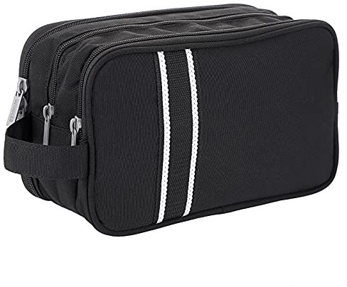 IGNPION Travel Toiletry Wash Bag Dry & Wet Separation Men Dopp Kit Bag Gym Shaving Organiser Bag with 3 Compartments (Dark Blue)