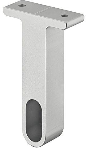 Gedotec Decken-Schrankrohrlager OVAL Kleiderstangen-Halterung Aluminium | Befestigung silber matt | Aufhängung für Schrankstangen | MADE IN GERMANY | 1 Stück - Design Schrankrohr-Halter zum Schrauben