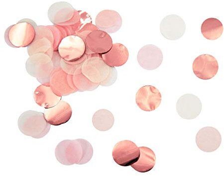 Oblique Unique® Papier Konfetti Tisch Streu Deko für Geburtstag Party Hochzeit Feier JGA Junggesellinnenabschied Schuleinführung Baby Shower Mädchen Roségold Rosé Weiß