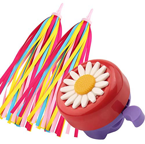 Paliston Campana da Bici per Bambini con Streamer per Bici per Ragazze e Ragazzi Rosso e Viola