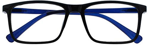 OPULIZE Ink Fernbrille Kurzsichtigkeit Groß Rechteckig Rahmen Federscharniere Kratzfest Schwarz Herren Damen M4-1 -1.50