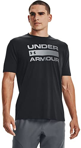 Under Armour Herren Team Issue Wordmark Kurzarm-T-Shirt, Schwarz (004) / Blaue Schaltung, XL