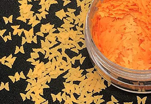 Nail Art Neon Matte Butterflies Glitter Sequins 3mm 2g (504 Fizzy Orange)