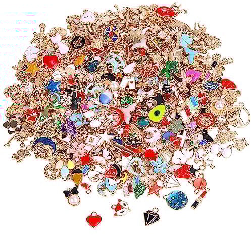 SANNIX 350 Stück Charms Großhandel Bulk Schmuckherstellung Anhänger für DIY Halskette Armband Ohrring Bastelbedarf