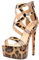 Only maker Damen Riemchensandaletten Plateau Stiletto Absatz Sandalen Offene Pumps Lack High Heels Leo 43 EU