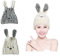 Copiel 2 Stücke Haar Handtuch Wrap, Haartuch, Haartrocknungskappen, Haarturban-Handtuch, Süßes Haar Schnelltrocknender Handtuchhut, Mikrofaser-Haartuch für Kinder Mädchen Frauen