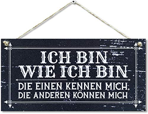 CARISPIBET Ich bin wie ich bin | Haus Wohnkultur Nostalgisches Wandstück Dekoration Schild 15X30cm