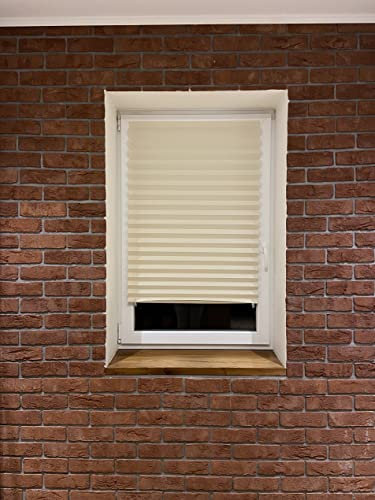 PAPL –Rollo, Papier Jalousie, Plissee, Für alle Fenstertypen –ohne Bohren –für Fenster (80 x 180 cm, Natur)