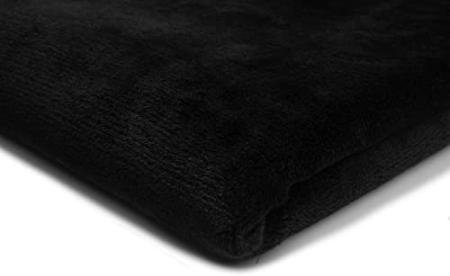 Plüsch-Strickstoff Glatt Zweiseitig, Teddy, 50x160 cm (Schwarz)