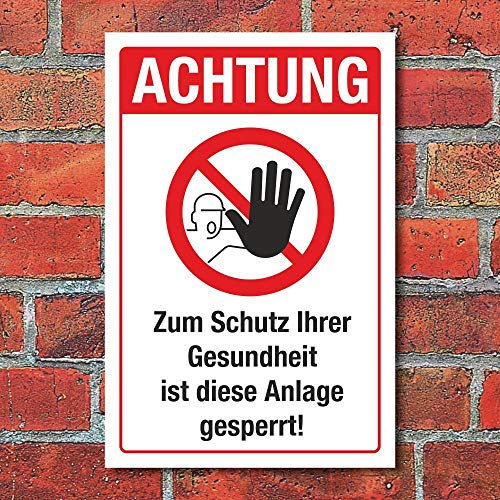 WERBEPUNKT. Schild Hinweisschild Zum Schutz ist die Anlage gesperrt 3 mm Alu-Verbund 300 x 200 mm