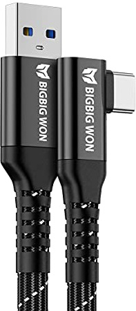 Black Shark 16FT Kabel für Oculus Quest Link, VR Headset Kabel für Quest USB3.2 Schnelle Datenübertragung und Aufladung 5m USB C Kabel Typ-C Kabel für PC/VR Headset/Lautsprecher/Gamepad Schwarz