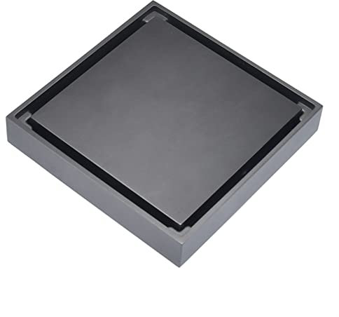 MMBBOD Duschrinne Quadrat, Quadratische Bodenablauf 10x10 cm, Siphon mit Geruchsstop und Haarsieb, Quadratisch, Ablaufrinne, Bodenablauf, Duschablauf (Blanco : Gris)