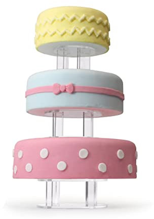 3 Tier Round Acrylic Cake Riser/Stands - Wedding Birthday Cake (10cm High)